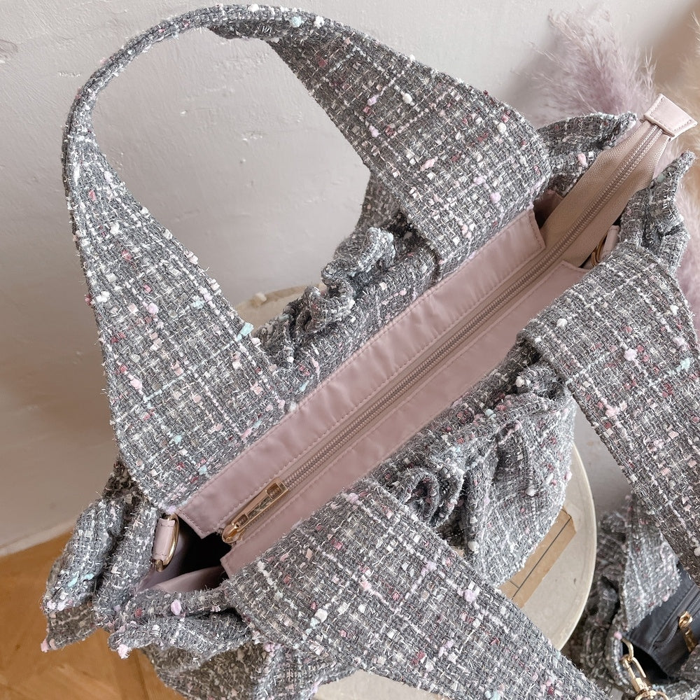 フリルバッグ Tweedy Bebe【グレーミックス】2サイズ