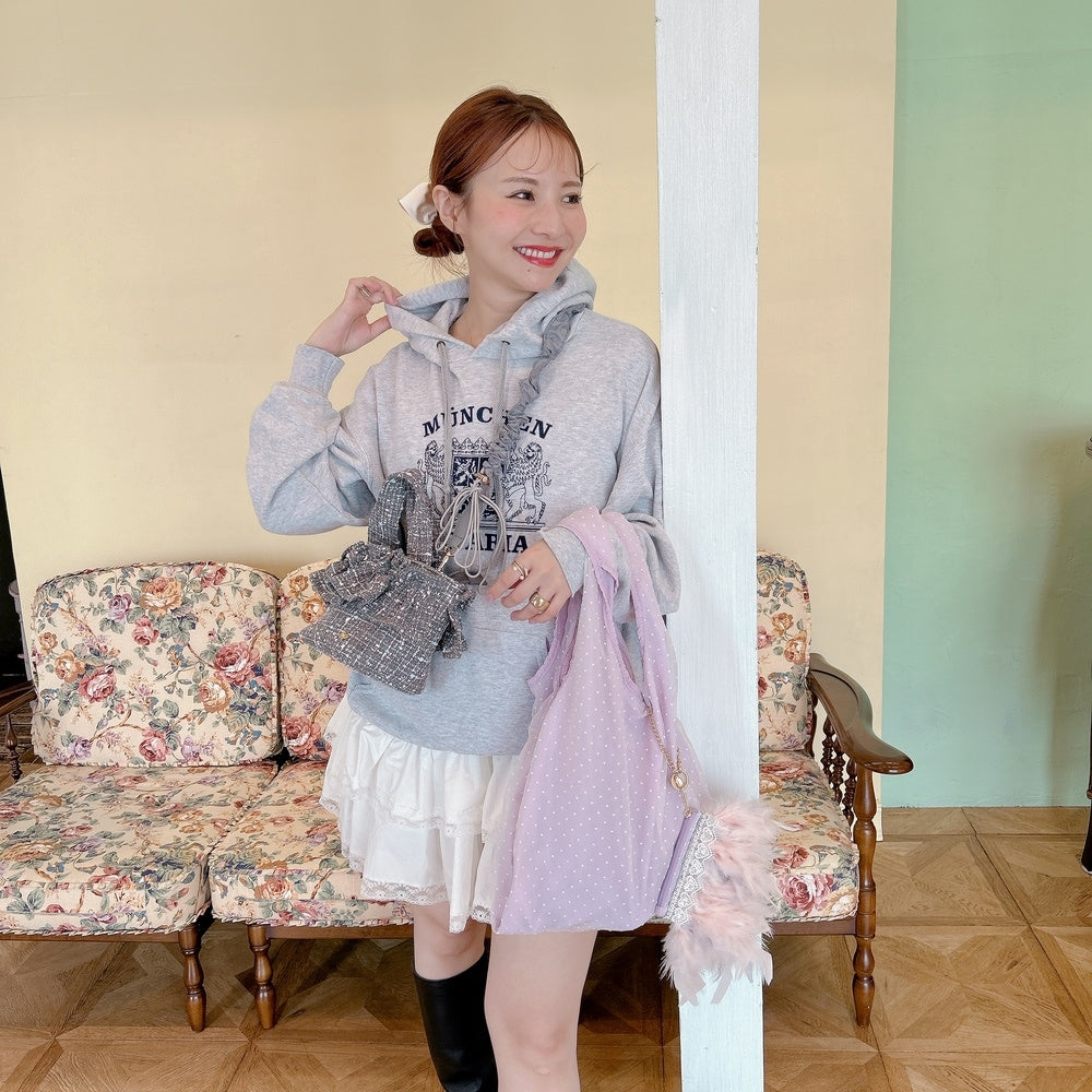 ポーチ付バッグ Balloon Marche【無地ドット】