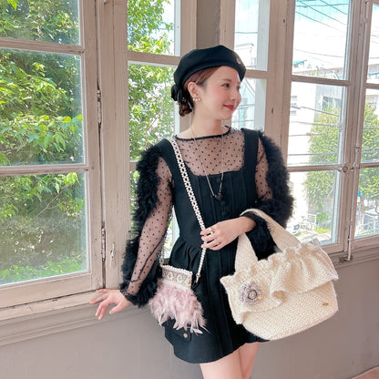 ミニサコッシュ Wintry Meghan ブラック