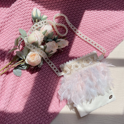 ミニサコッシュ Wintry Meghan アイボリー＆ホワイト