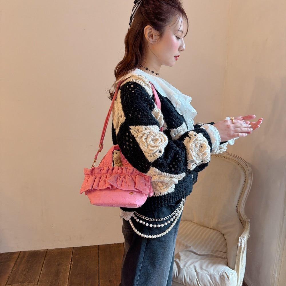 ミニフリルバッグ Quilting Frill Bebe【バニラ/ホットピンク/カーキ/ギンガム/ラベンダー/ミルクティ】