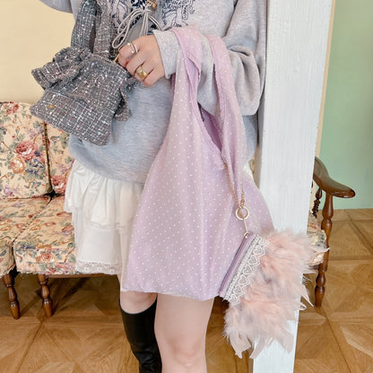 ポーチ付バッグ Balloon Marche【無地ドット】