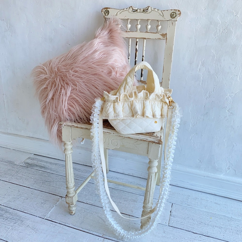 ミニフリルバッグ Quilting Frill Bebe【バニラ/ホットピンク/カーキ/ギンガム/ラベンダー/ミルクティ】