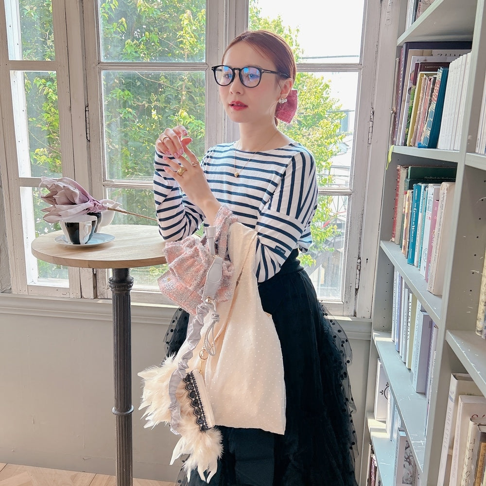 ポーチ付バッグ Balloon Marche【無地ドット】