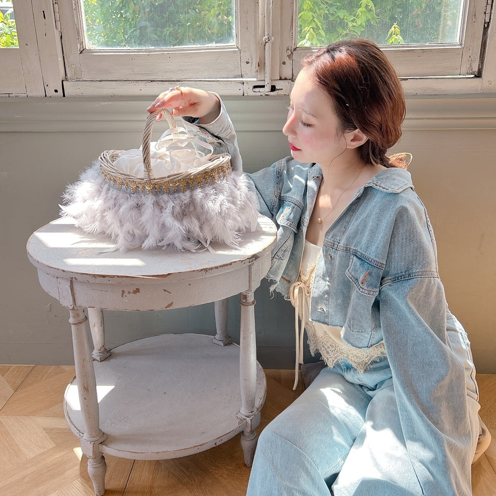 かご&巾着SET Antique Glow Rattan