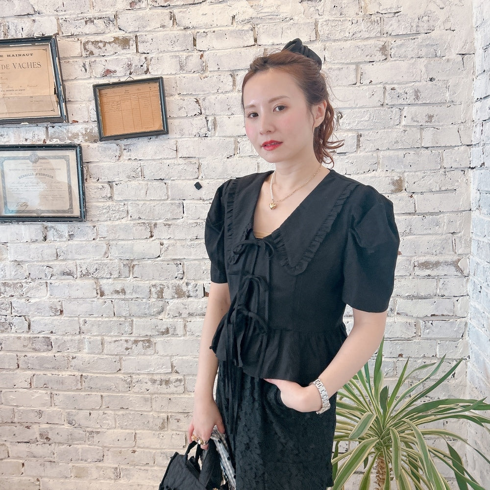 ★パフスリーブRibbonブラウス