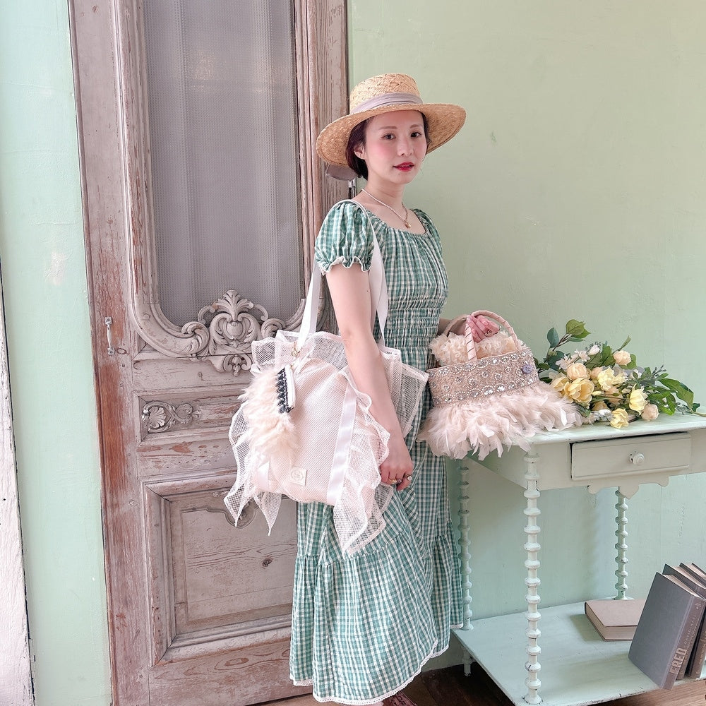 ★Ginghamシャーリングワンピース