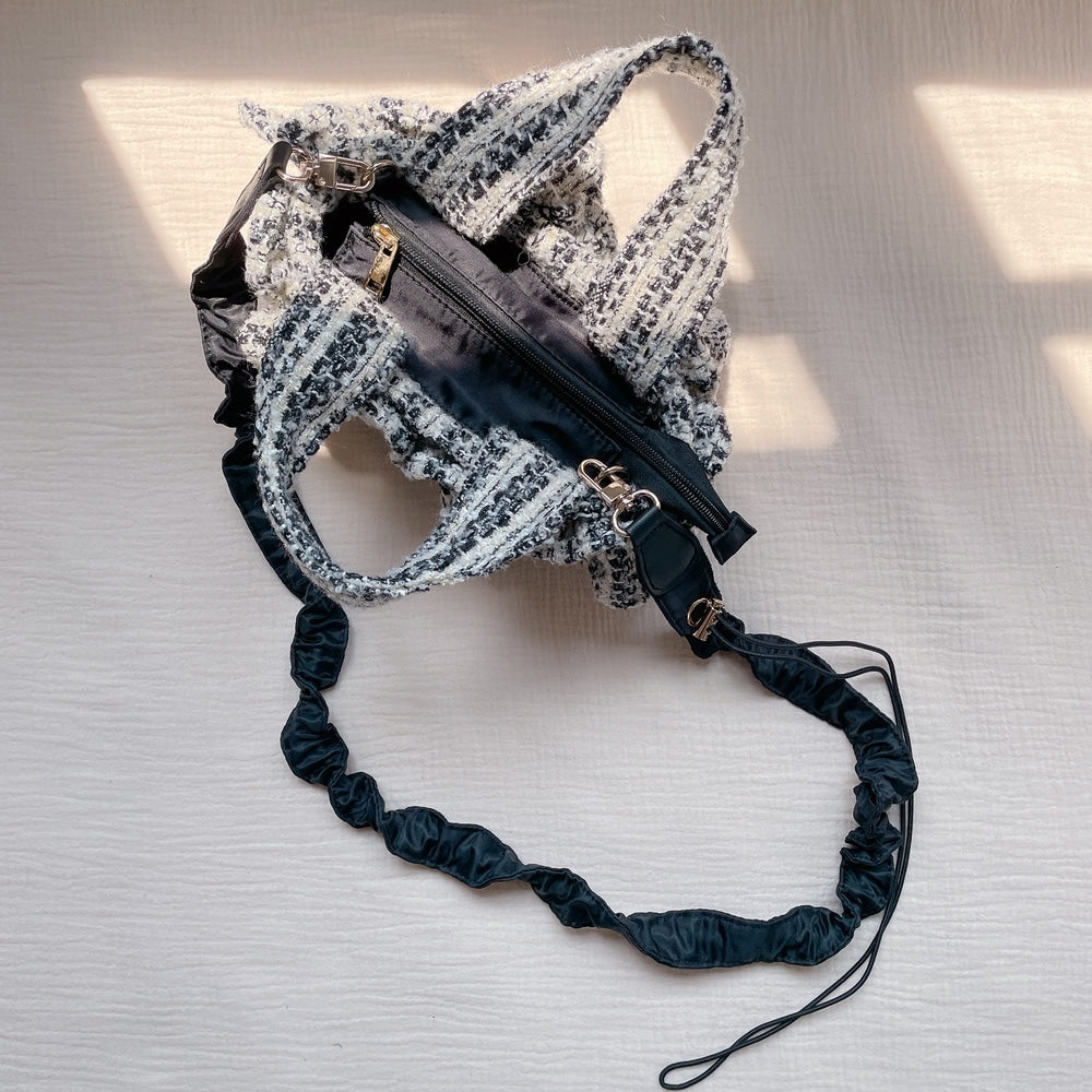 ミニフリルバッグ Tweedy Bebe【ブラック×ホワイト】1サイズ