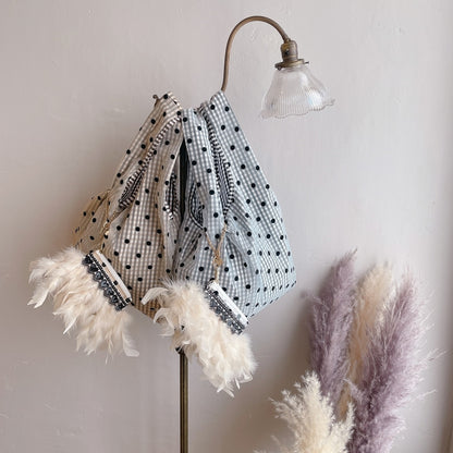 ポーチ付バッグ Balloon Marche【ギンガム/大ドット】