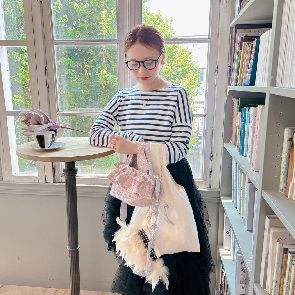 ポーチ付バッグ Balloon Marche【無地ドット】