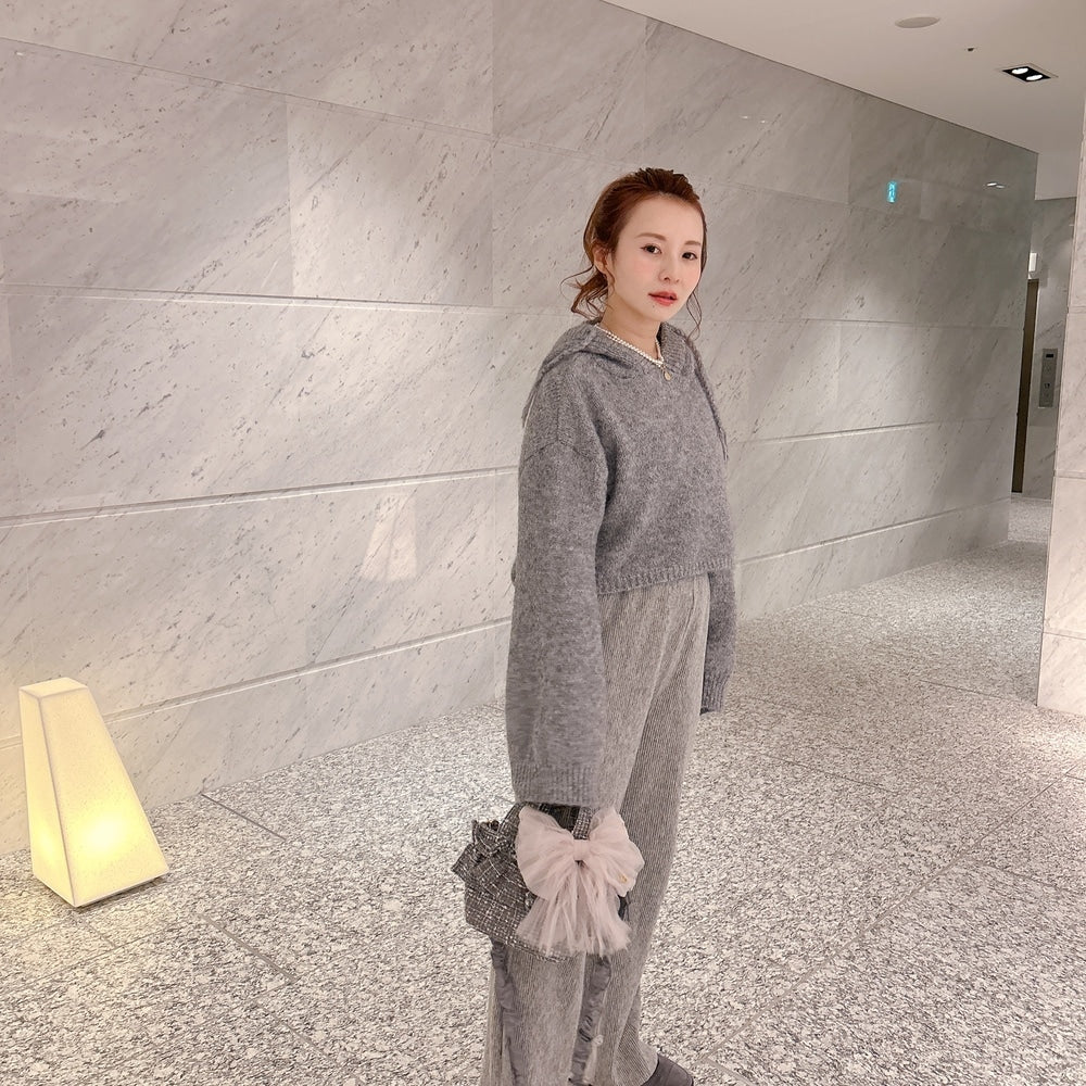 フリルバッグ Tweedy Bebe【グレーミックス】2サイズ