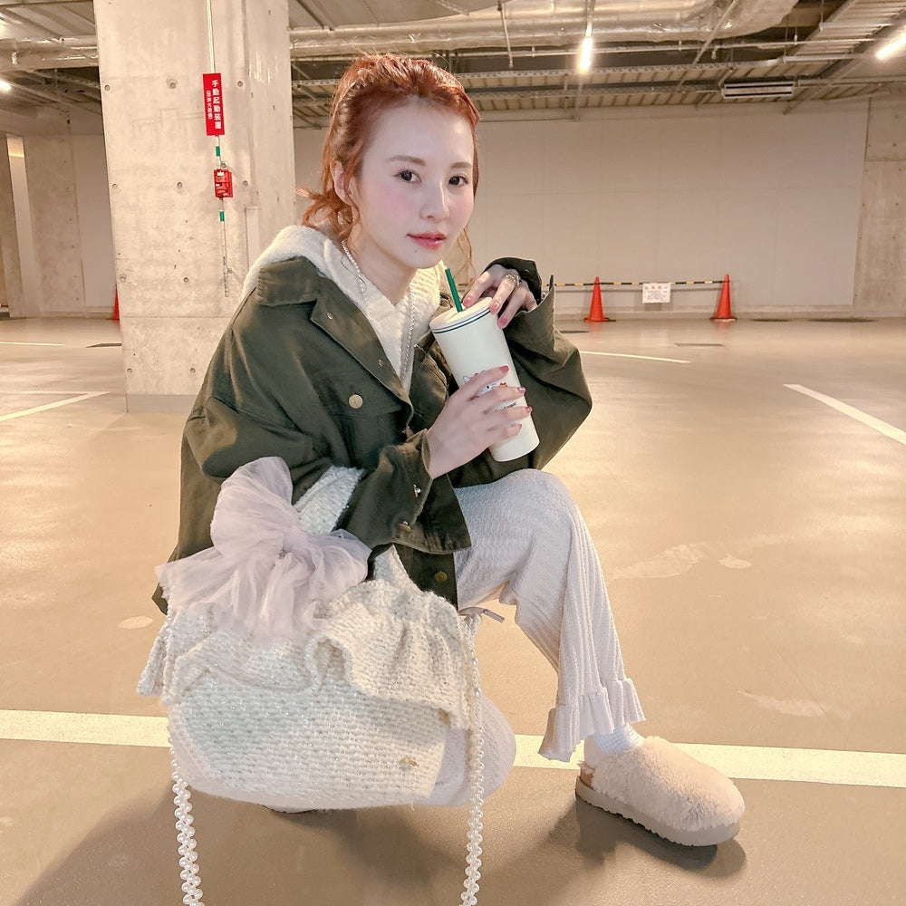 フリルバッグ Tweedy Bebe【アイボリー】1サイズ