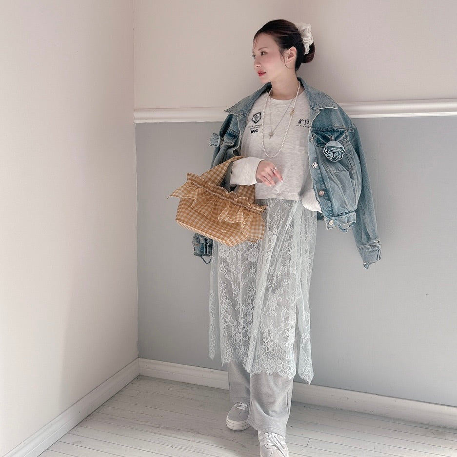 ★SheerレースロンTワンピ