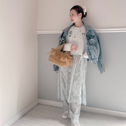 ★SheerレースロンTワンピ