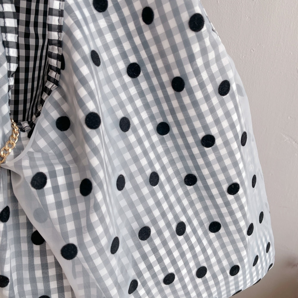 ポーチ付バッグ Balloon Marche【ギンガム/大ドット】