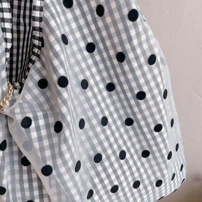 ポーチ付バッグ Balloon Marche【ギンガム/大ドット】