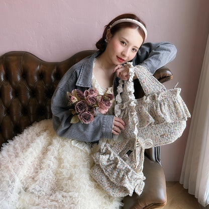 フリルバッグ Tweedy Bebe【ミックスホワイト】2サイズ