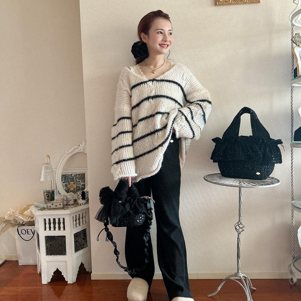 ハートアシメパールネックレス