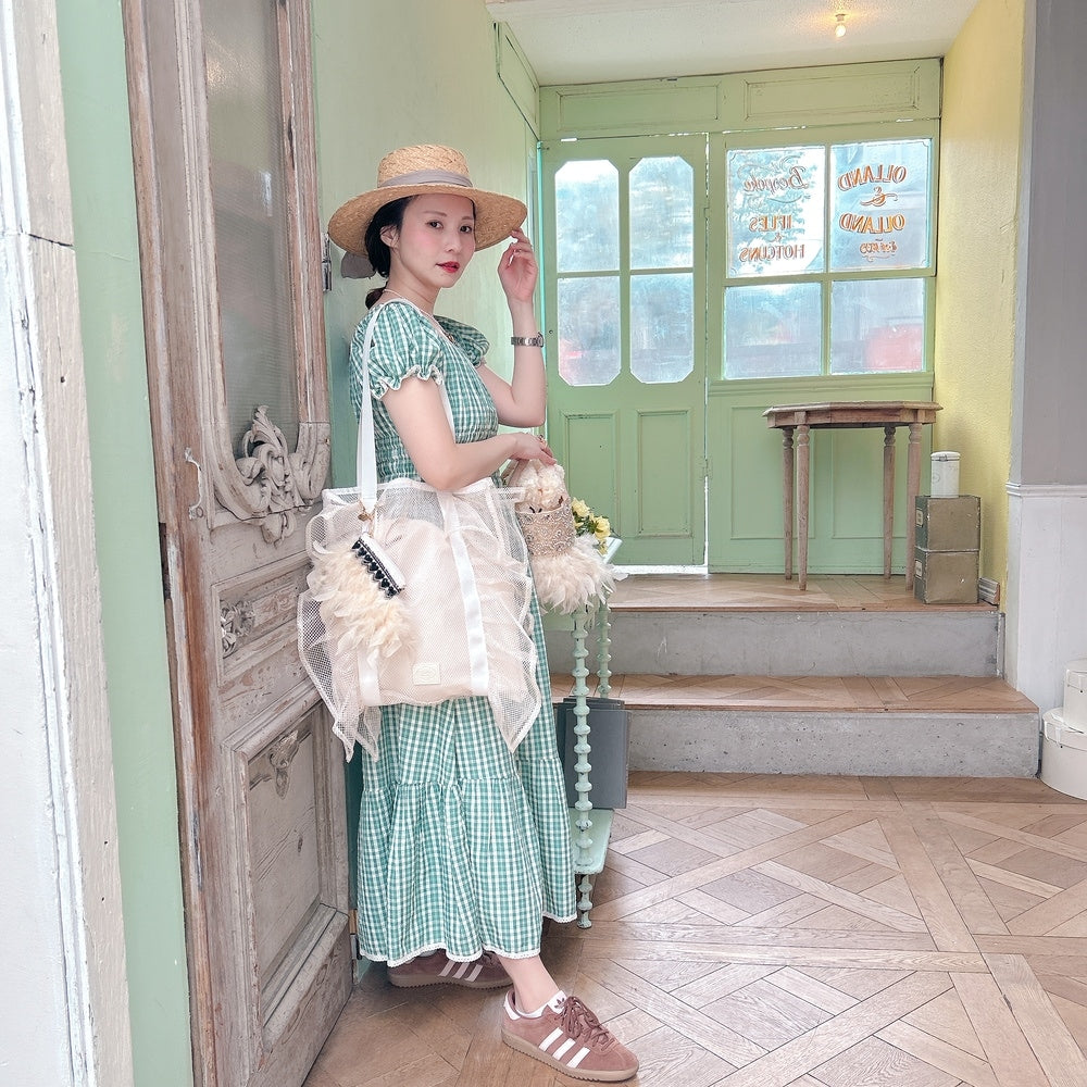 ★Ginghamシャーリングワンピース