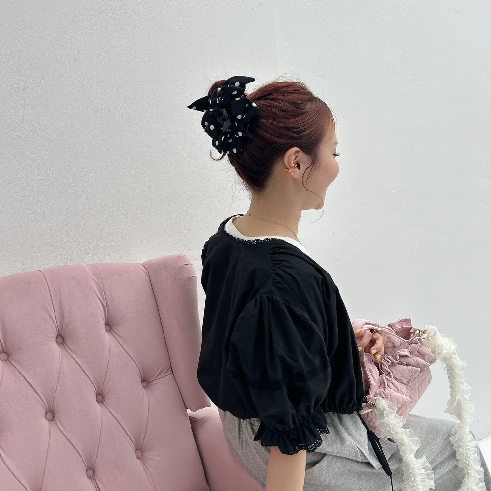 ヘアクリップ Dot Ribbon