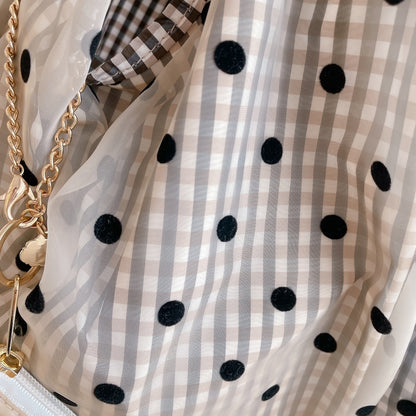 ポーチ付バッグ Balloon Marche【ギンガム/大ドット】