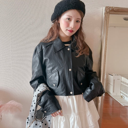 ★Volumeフェイクレザージャケット