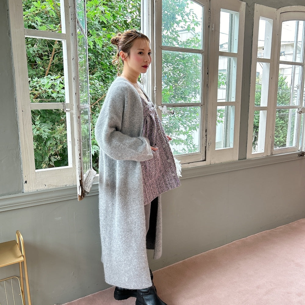 ★ロングFluffyニットガウン