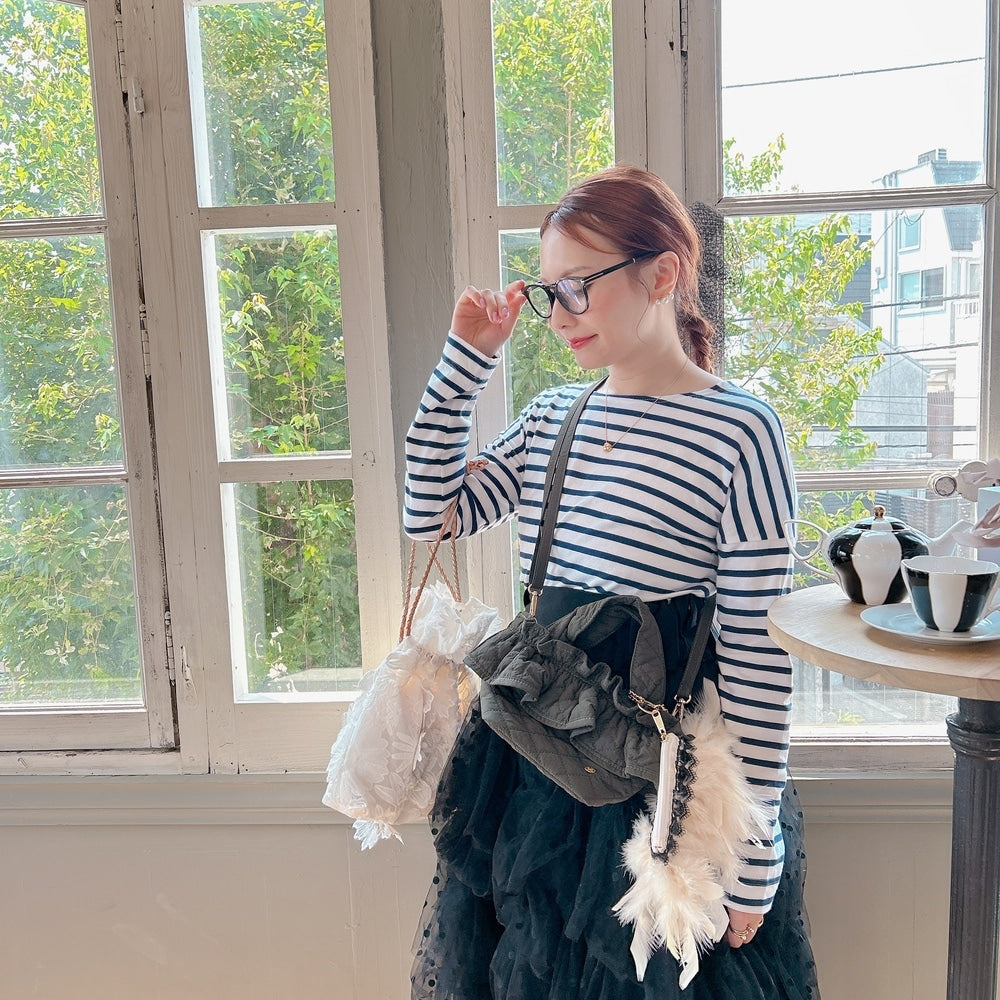 ポーチ付バッグ Balloon Marche【無地ドット】