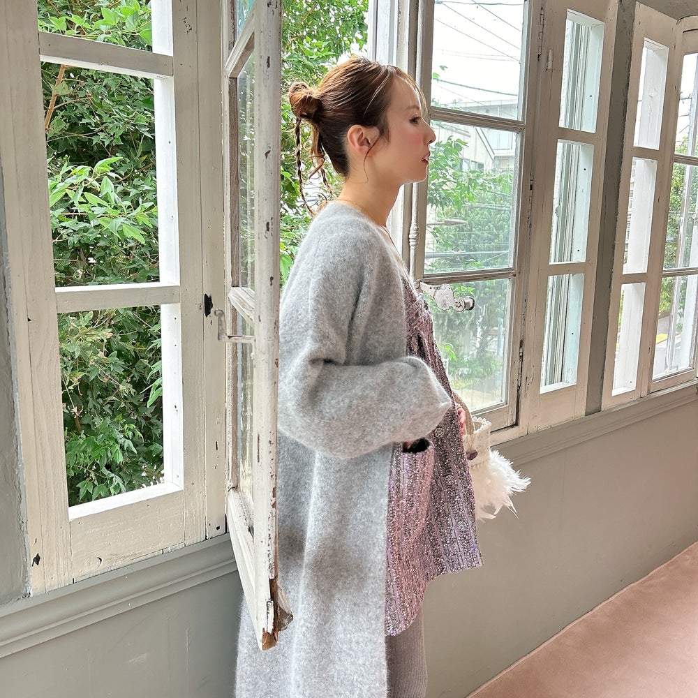 ★ロングFluffyニットガウン