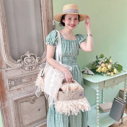 ★Ginghamシャーリングワンピース