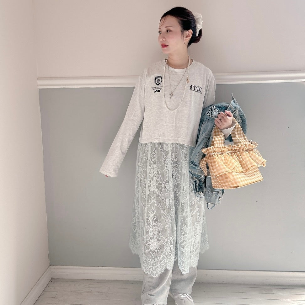 ★SheerレースロンTワンピ