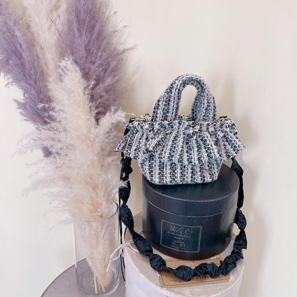 ミニフリルバッグ Tweedy Bebe【ブラック×ホワイト】1サイズ