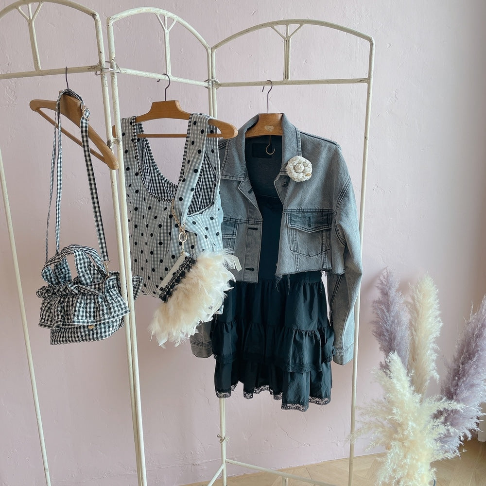 ポーチ付バッグ Balloon Marche【ギンガム/大ドット】