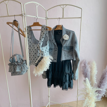 ポーチ付バッグ Balloon Marche【ギンガム/大ドット】