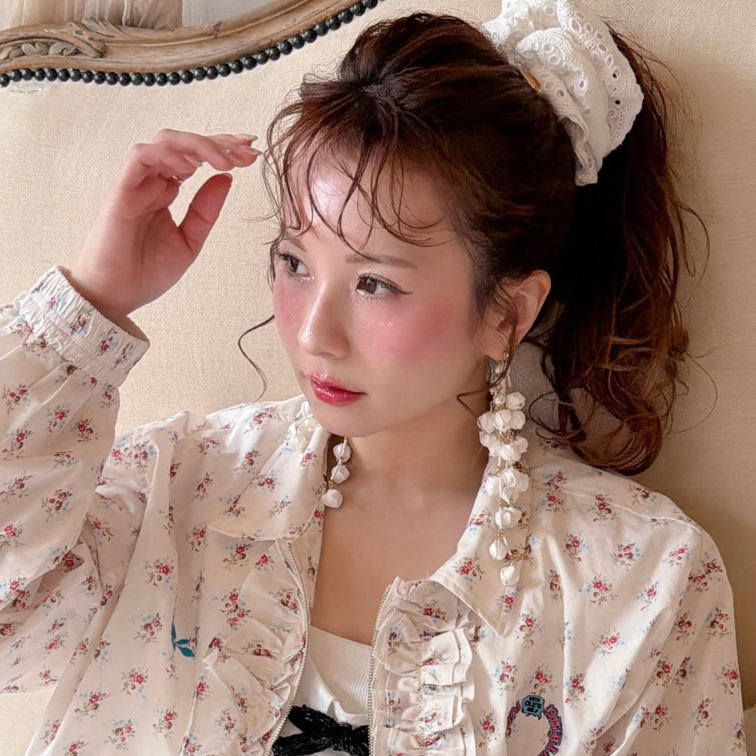 予約 White Muguet Drop-ピアス/イヤリング