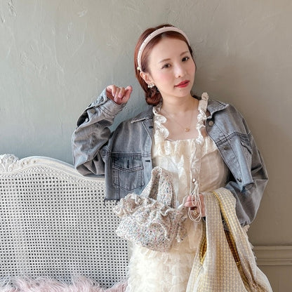 ★Volumeスリーブショートデニムジャケット