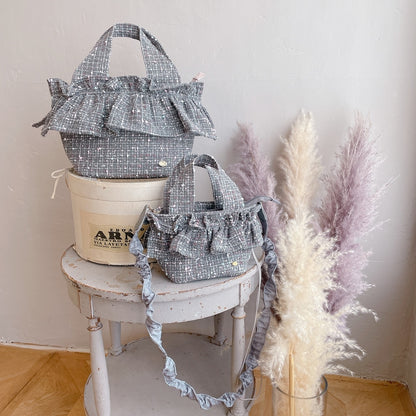 フリルバッグ Tweedy Bebe【グレーミックス】2サイズ