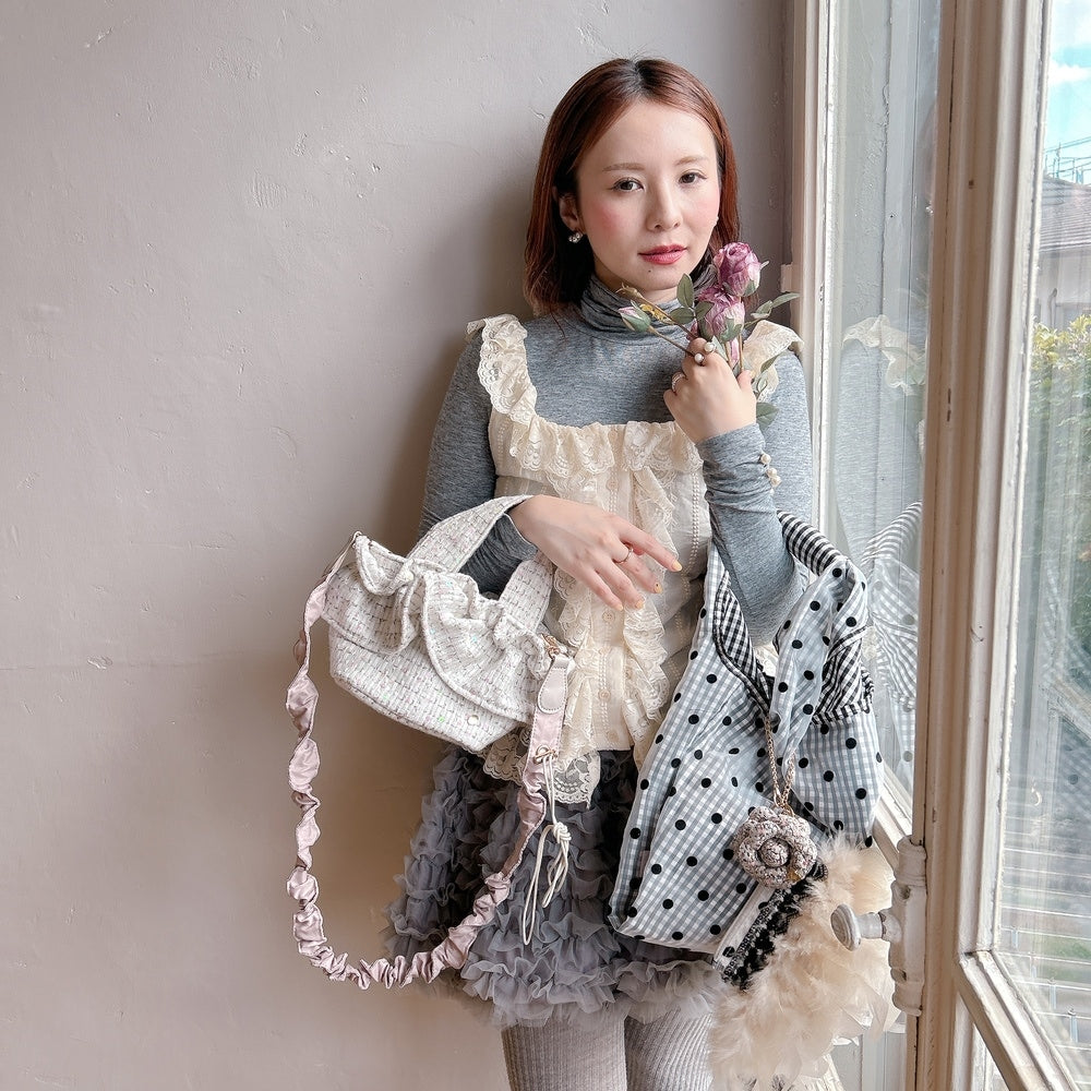 ミニフリルバッグ Tweedy Bebe【チェックホワイト】1サイズ – Saha by