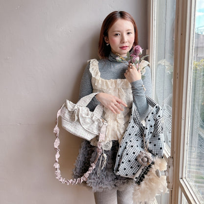 ミニフリルバッグ Tweedy Bebe【チェックホワイト】1サイズ