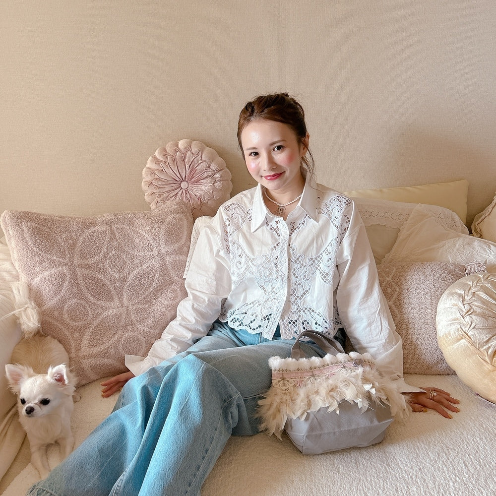 ★Croppedレースシャツ