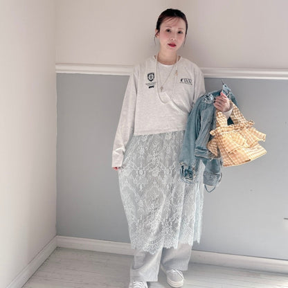 ★SheerレースロンTワンピ