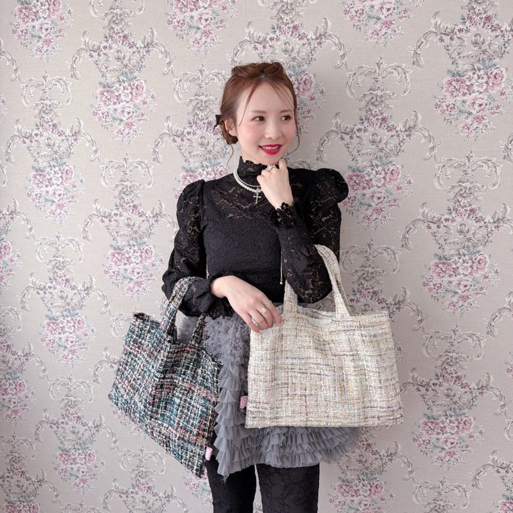 サハバイエリー♡sahabyelliee ツイードサコッシュ　　ショルダーバッグ ツイード – Saha by elliee
