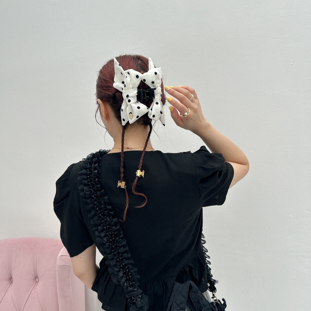 ヘアクリップ Dot Ribbon