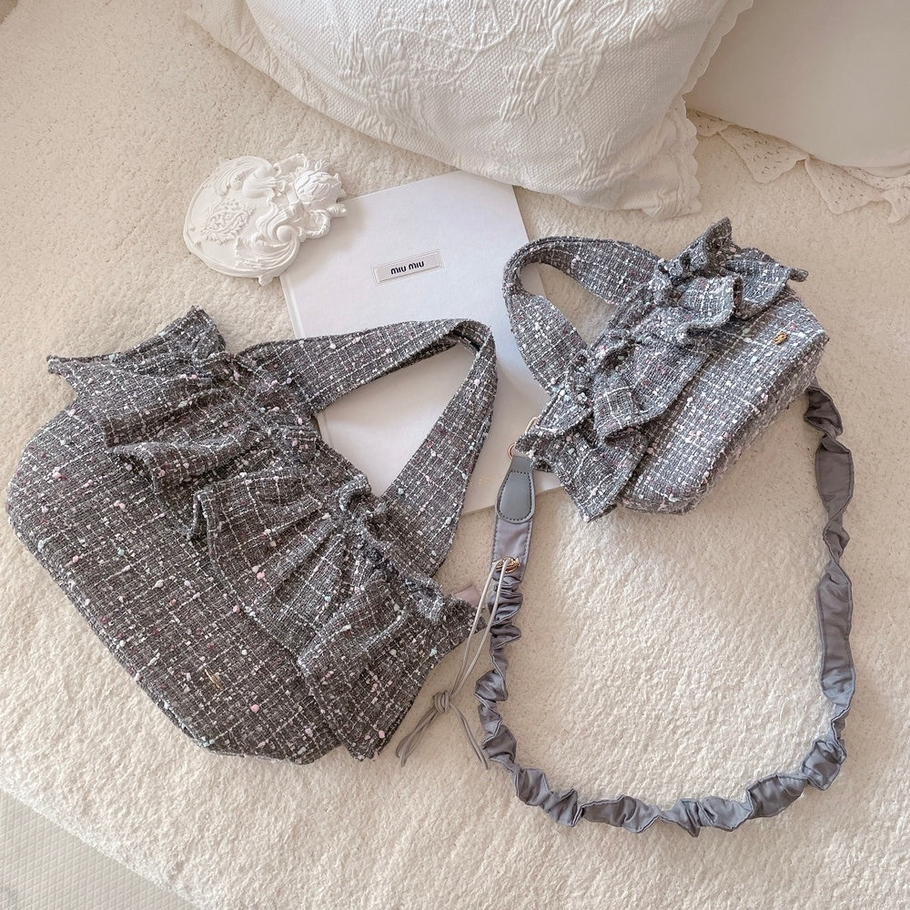 フリルバッグ Tweedy Bebe【グレーミックス】2サイズ