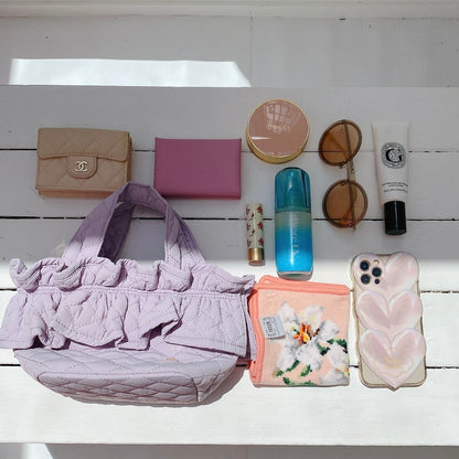 ミニフリルバッグ Quilting Frill Bebe【バニラ/ホットピンク/カーキ/ギンガム/ラベンダー/ミルクティ】