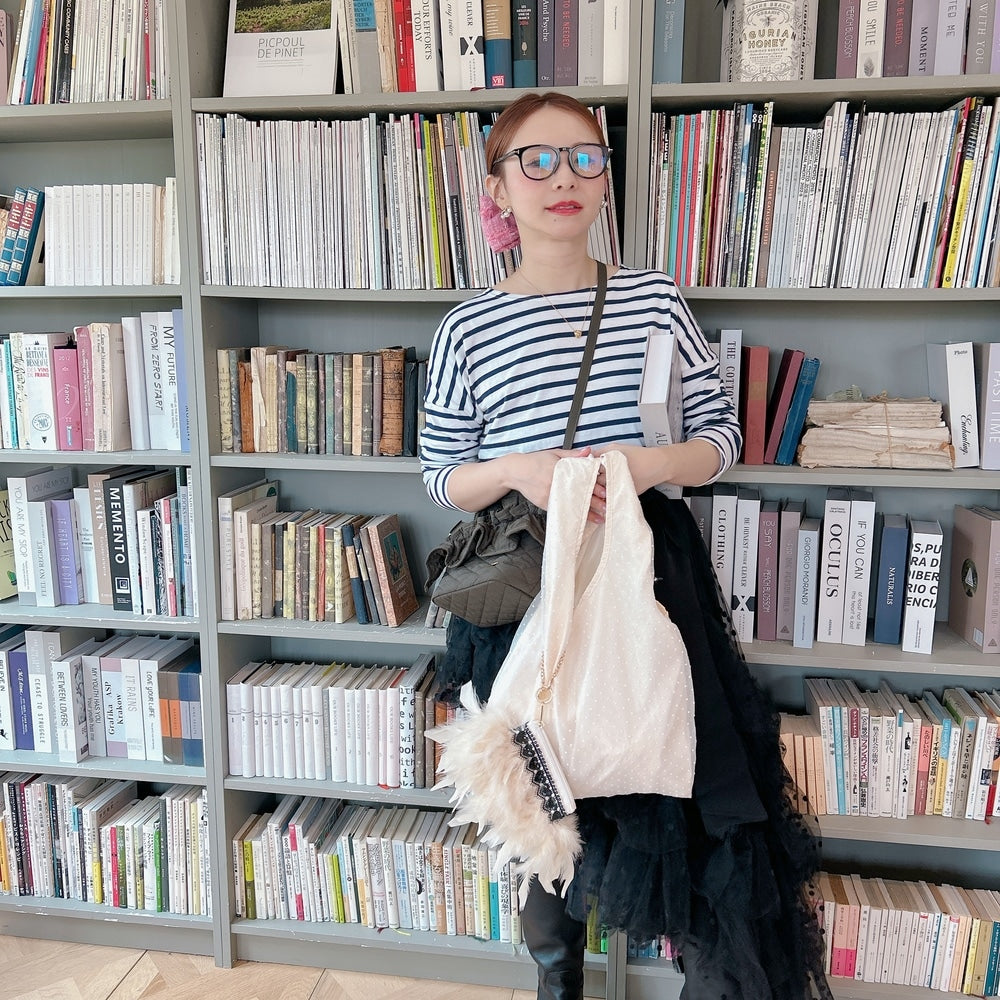 ポーチ付バッグ Balloon Marche【無地ドット】