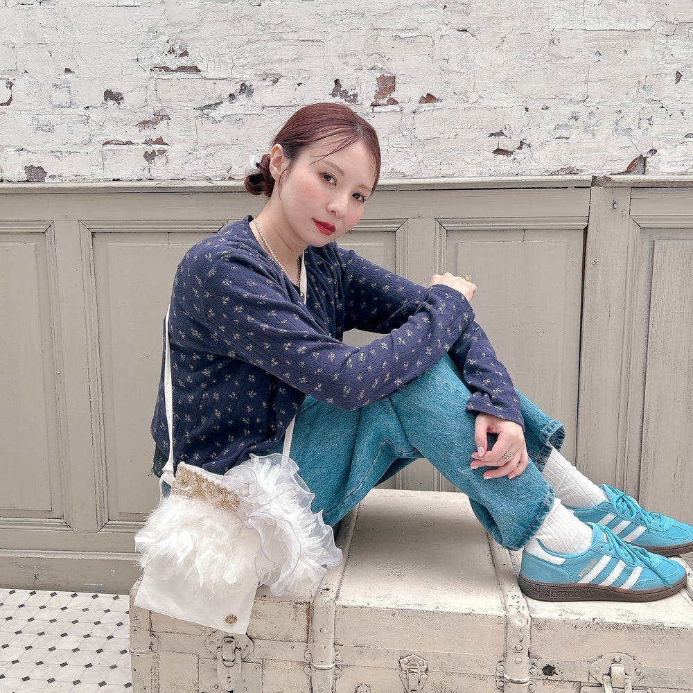 ミニサコッシュ Wintry Meghan アイボリー＆ホワイト