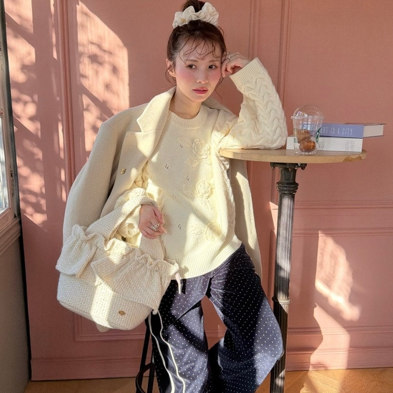 フリルバッグ Tweedy Bebe【アイボリー】1サイズ