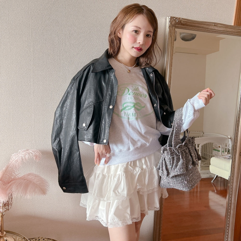 ★Volumeフェイクレザージャケット