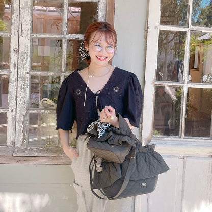 ミニフリルバッグ Quilting Frill Bebe【バニラ/ホットピンク/カーキ/ギンガム/ラベンダー/ミルクティ】